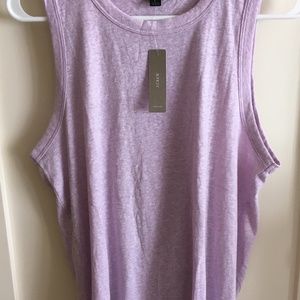 J.Crew tie back sleeveless T shirt Large NEW Lilac